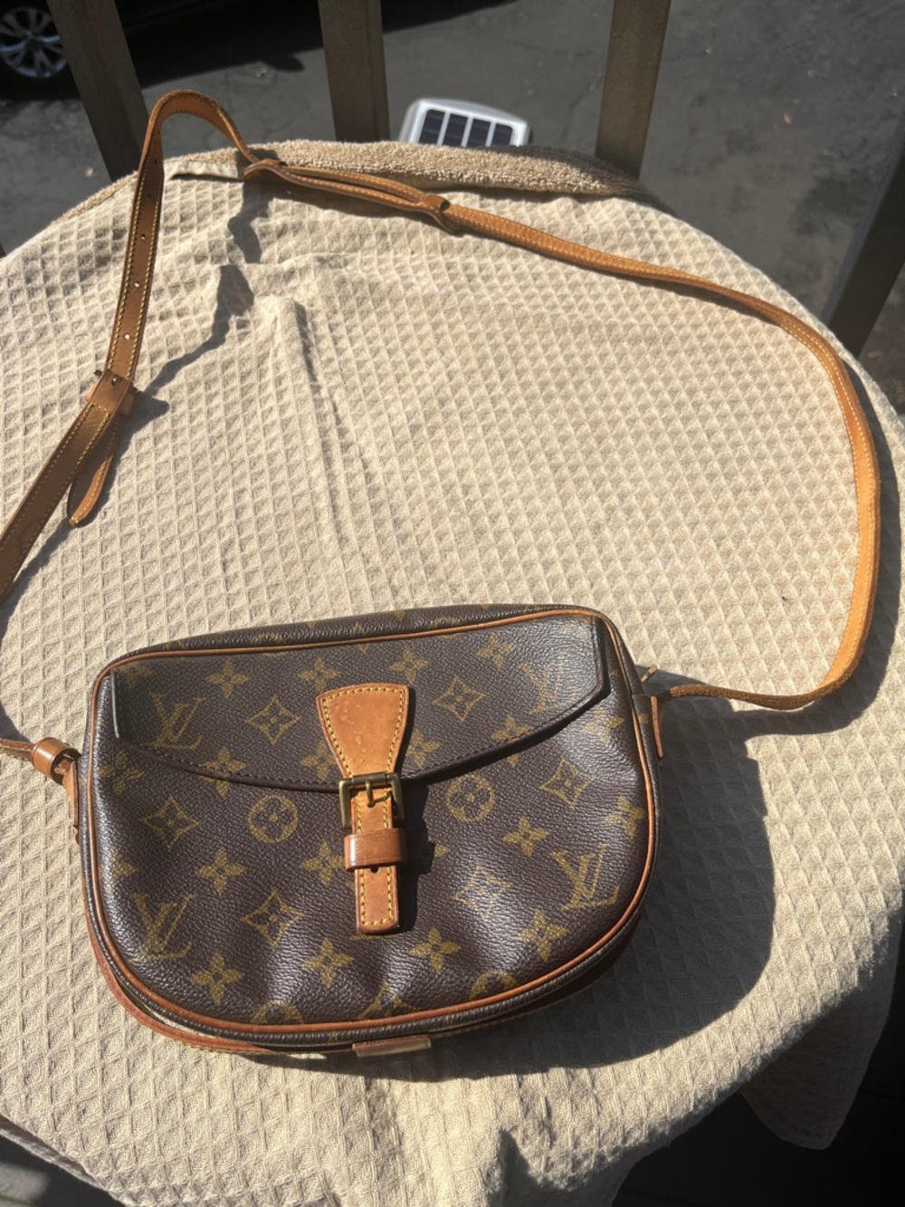 Louis Vuitton Brown Monogram Crossbody with Tan Trim and Gold Hardware